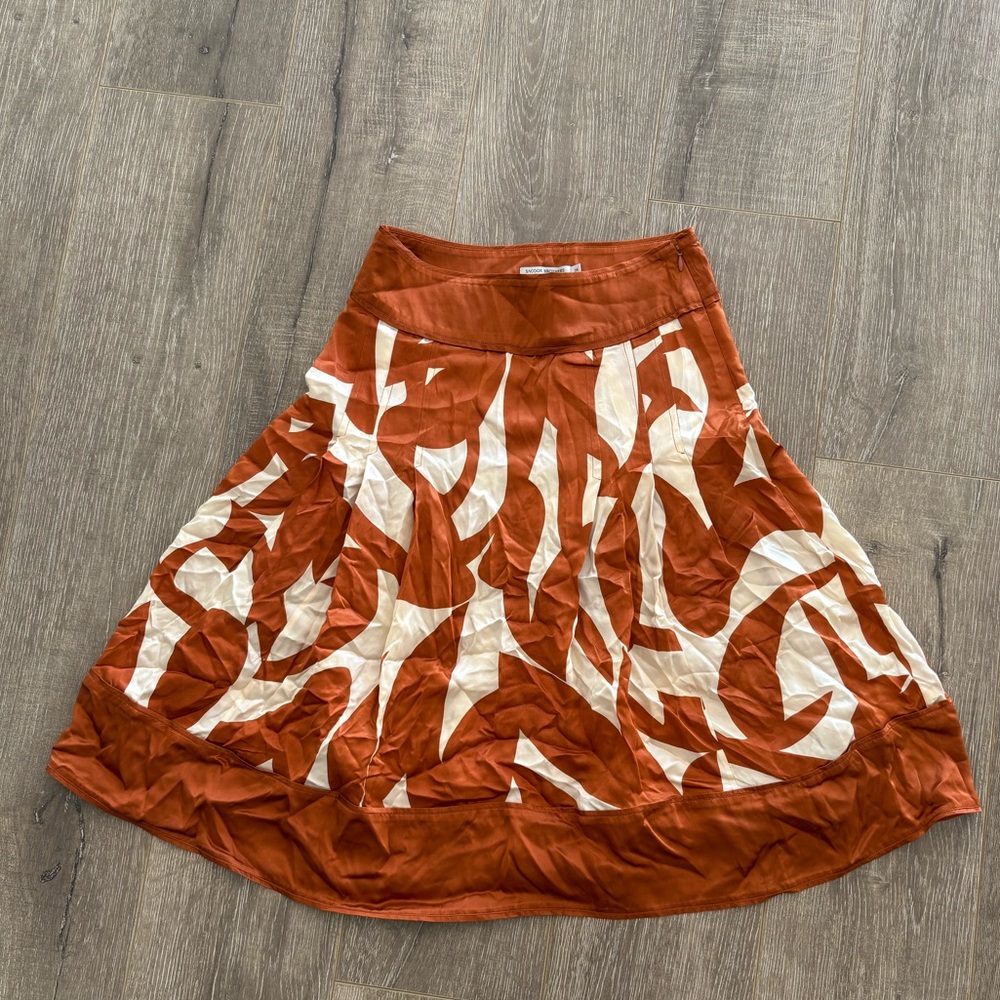 SilkOrange and Cream Women's Skirt